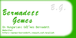 bernadett gemes business card